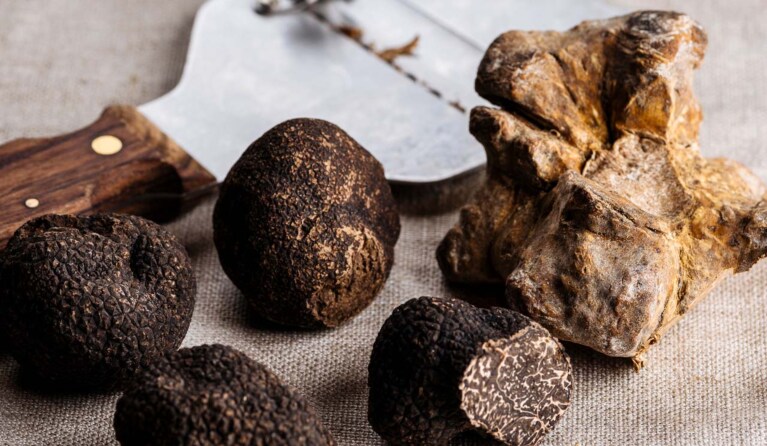 Witte en zwarte truffel